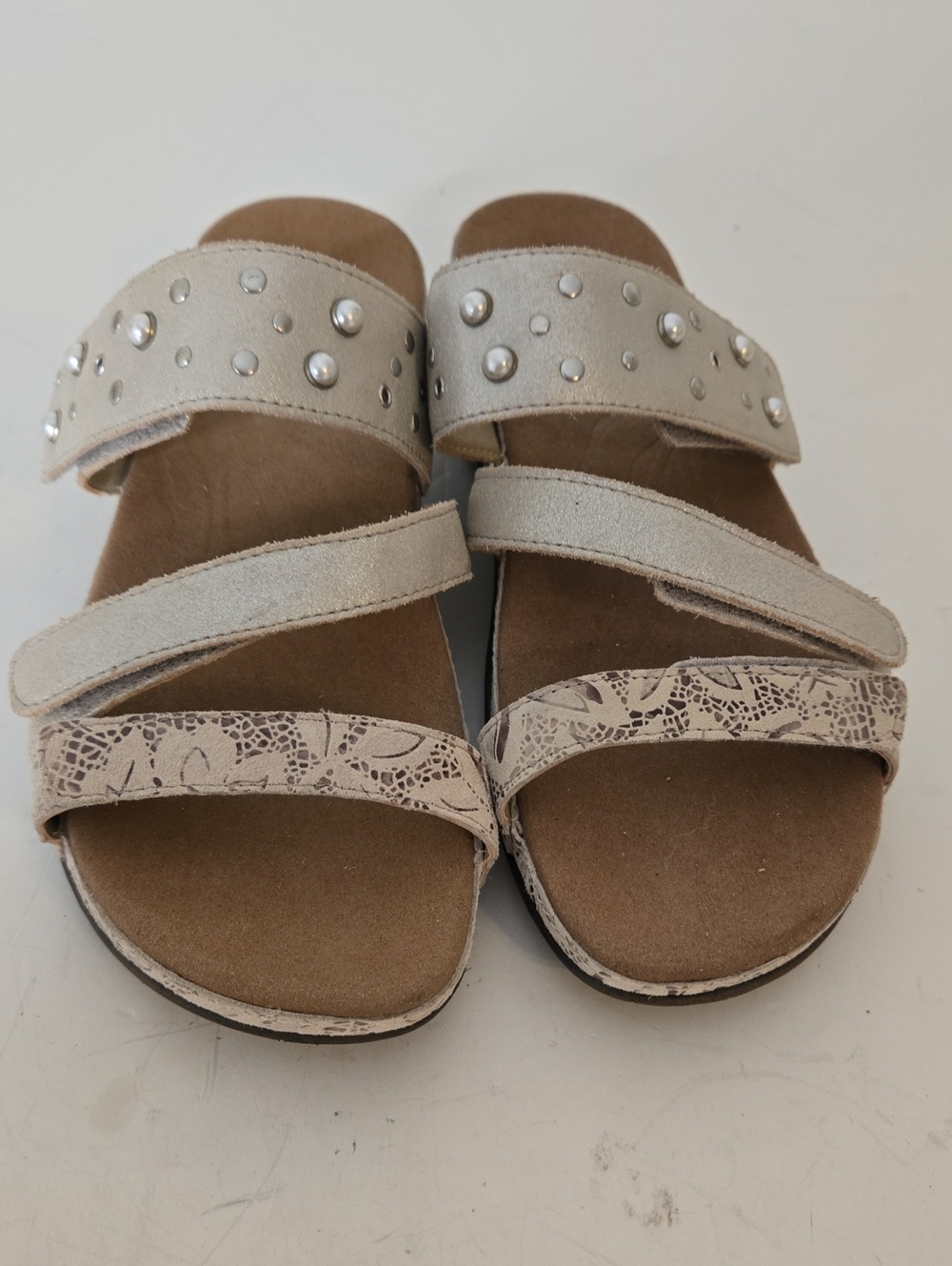 Romika Neutral Studded Triple-Strap Sandals EU38